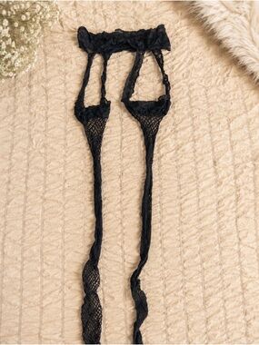 Black Lace Garter Stockings - Women Accessories